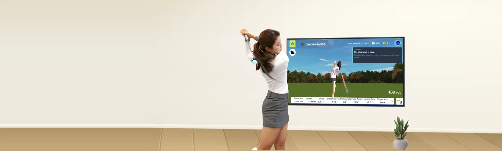 Swinging SmartGolf in the living room