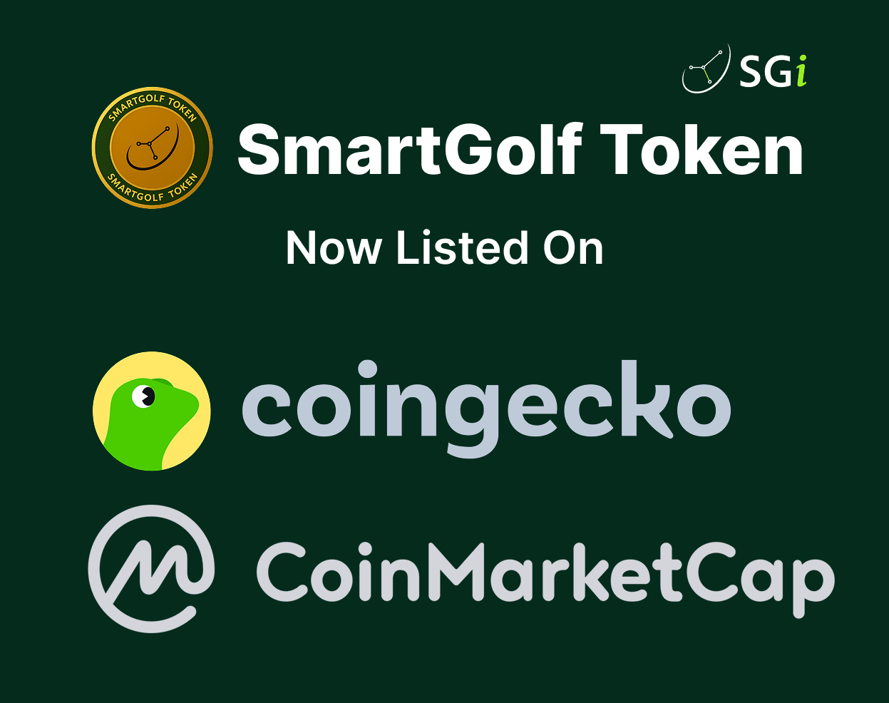 Smartgolf Token Sgi Is Listed On Coingecko Smartgolf Token Dao