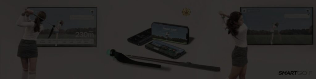 SmartGolf with female pro golfer, real product demo banner